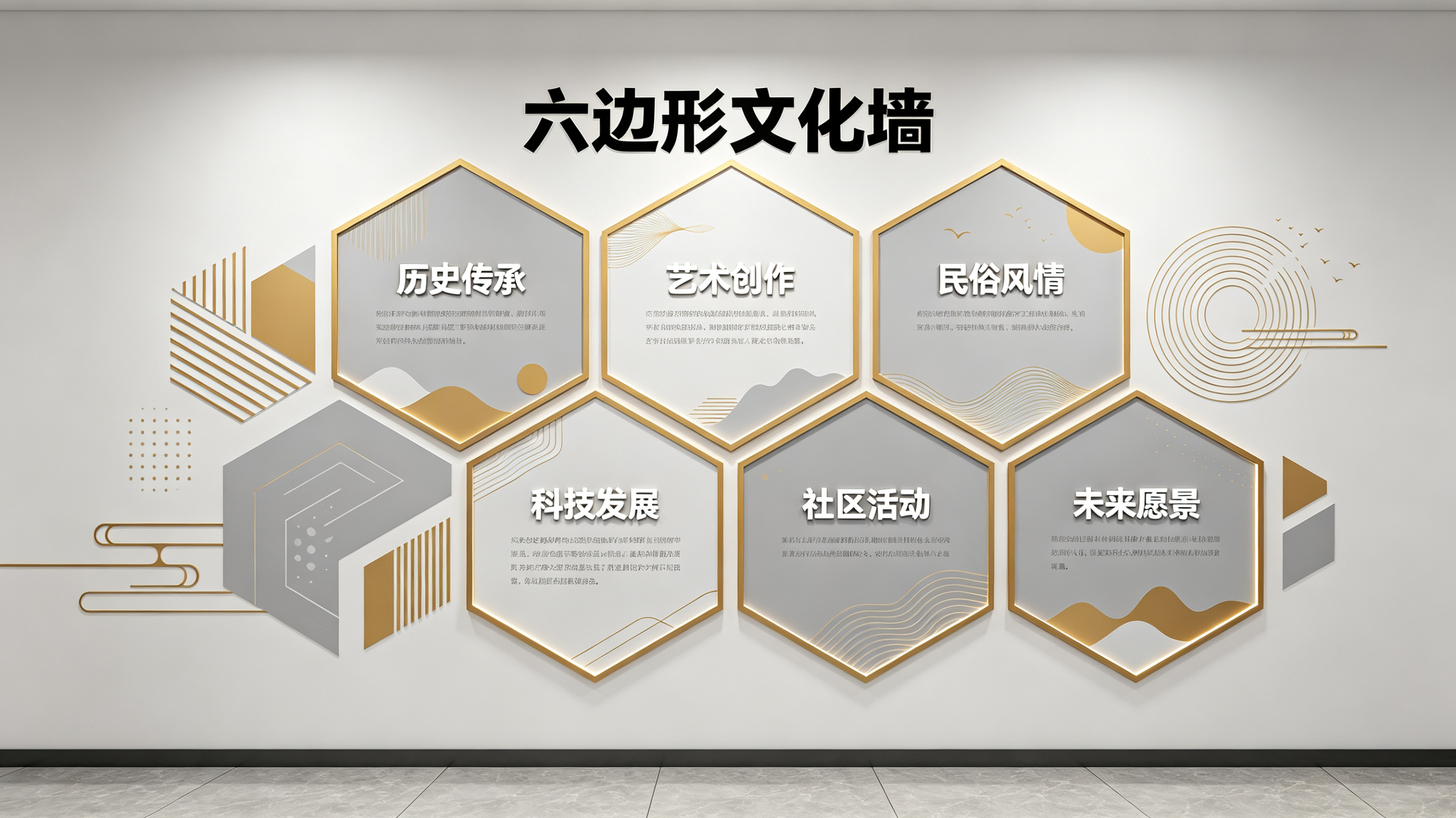 万载企业文化墙 | 六边形信息美学